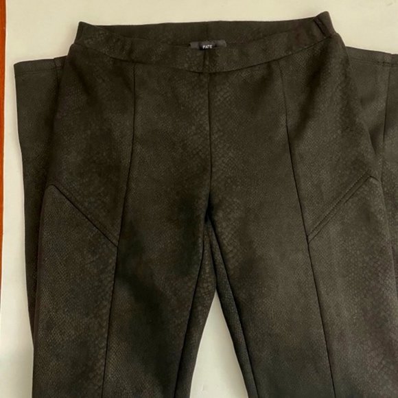 Black Sueded Animal Print Leggings by FATE - Picture 1 of 8
